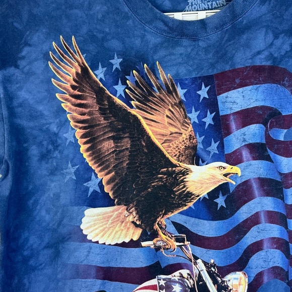 Born to Ride Vintage T Shirt Motorcycle Flag USA Eagle Blue Unisex Men Large - Picture 8 of 14